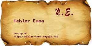 Mehler Emma névjegykártya